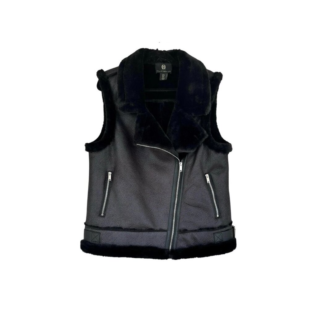 House of Harlow 1960 Faux Suede Moto Vest - Picture 2 of 8